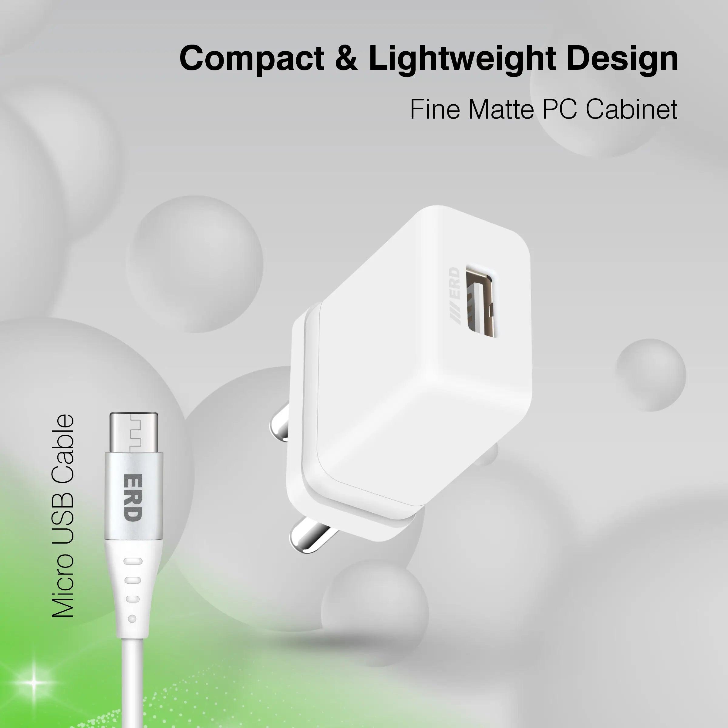 ERD TC-101 USB A Charger With Micro USB Cable 5V/1Amp (5W)